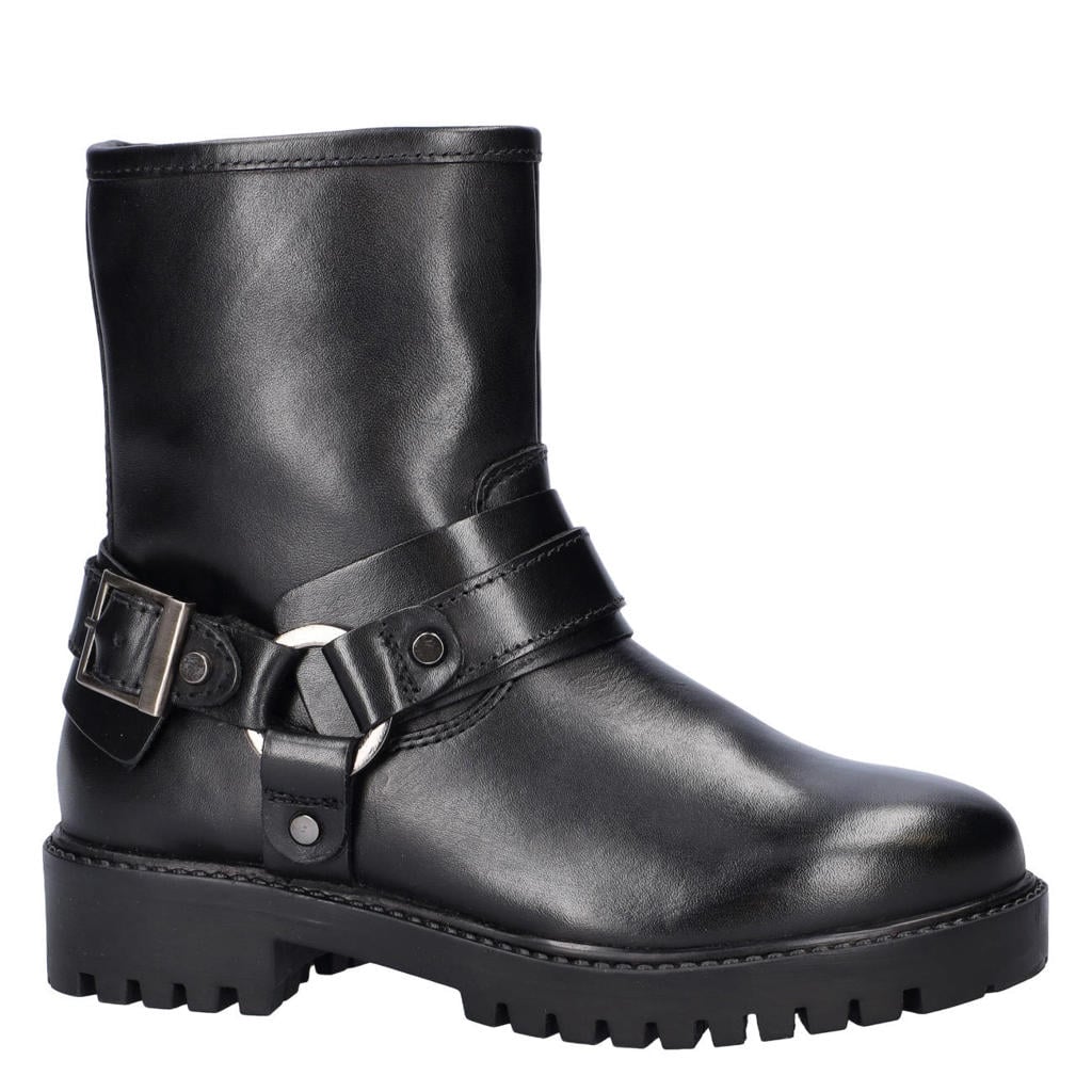 Zwarte meisjes Nelson Kids leren bikerboots met ritssluiting