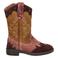 Nelson Kids western suède laarzen - cognac/roze/donkerrood