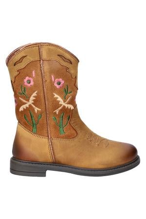 leren cowboylaarzen cognac
