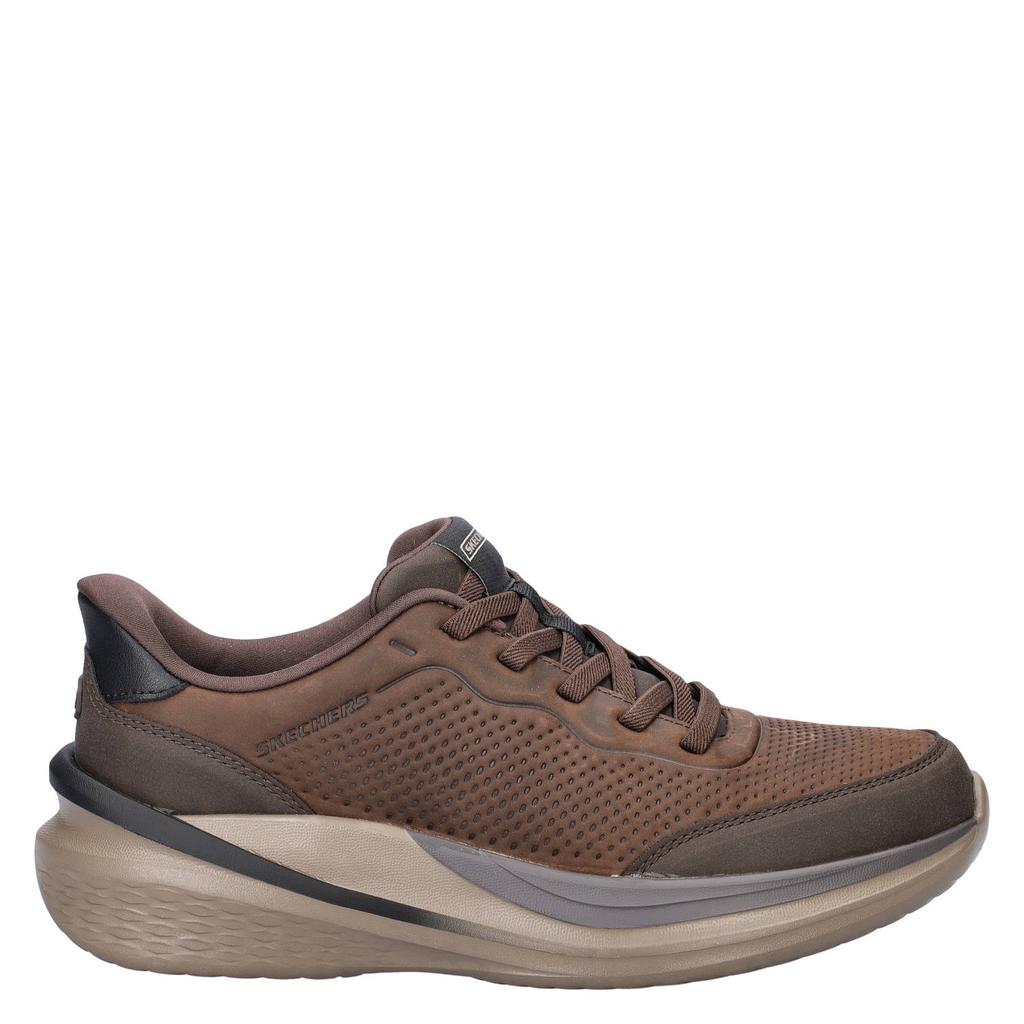 Bruine heren Skechers Hands Free Slip-Ins Slade 2.0 leren sneakers - met veters