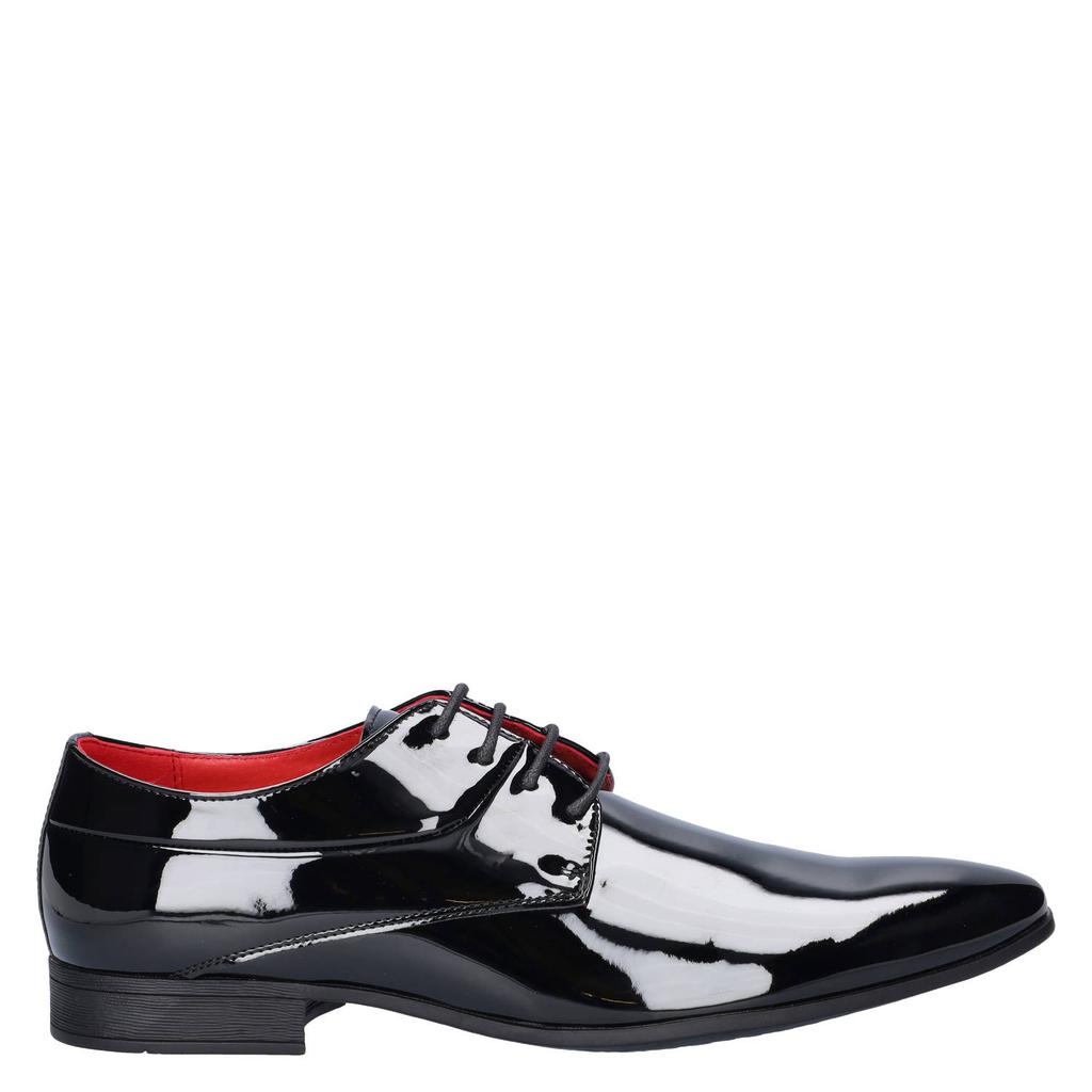 Zwarte heren Nelson lakleren veterschoenen -