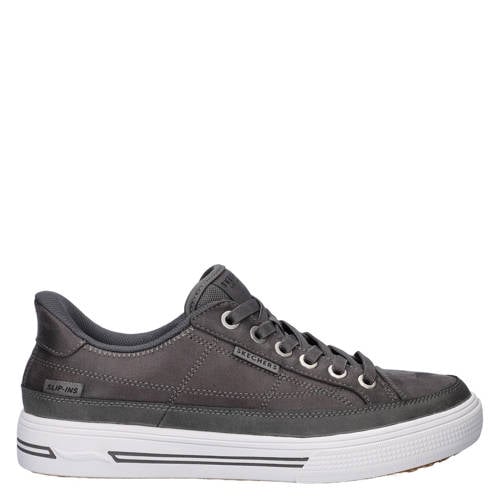Skechers Hands Free Slip-In Arch Fit Arcade suède sneakers grijs