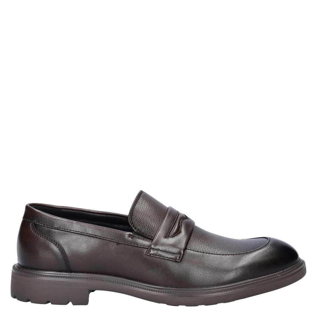 Bruine heren Nelson loafers - van imitatieleer