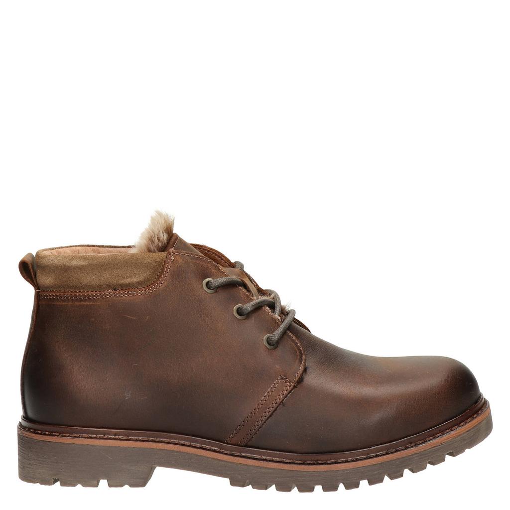 Nelson leren veterboots met profielzool - cognac