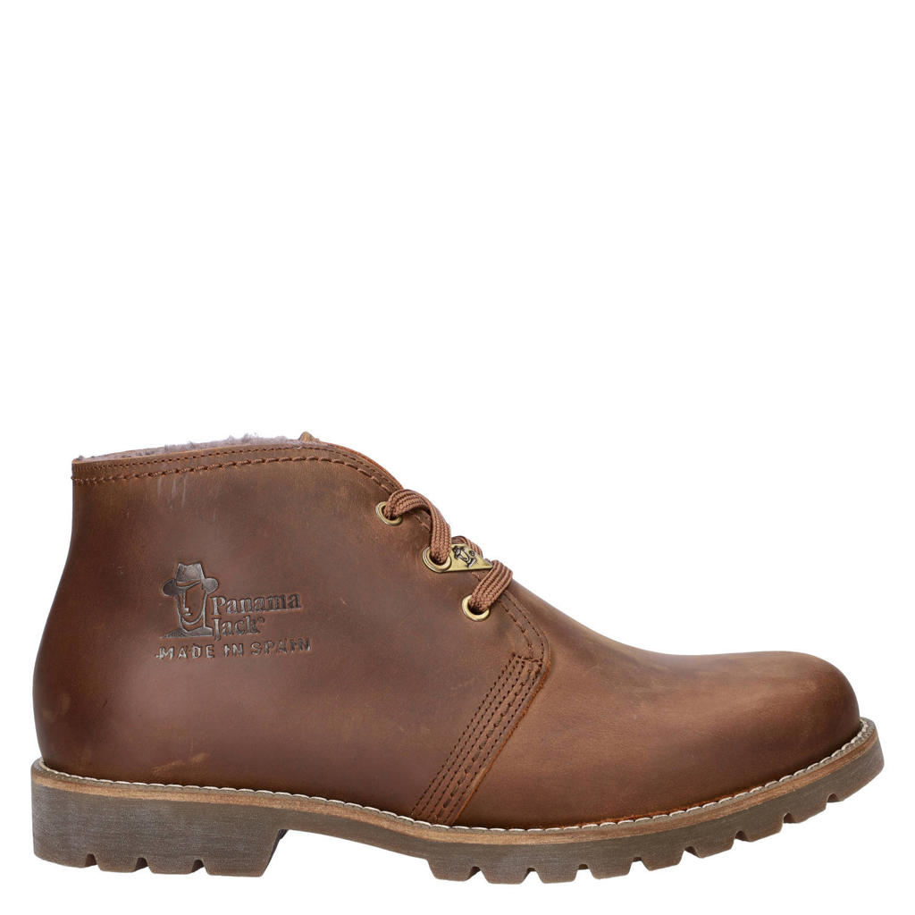 Panama Jack Bota Panam leren veterboots met profielzool - cognac