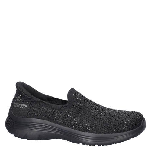 Skechers Hands Free Slip-Ins Bedford Genuine Gem sneakers met strass-steentjes zwart