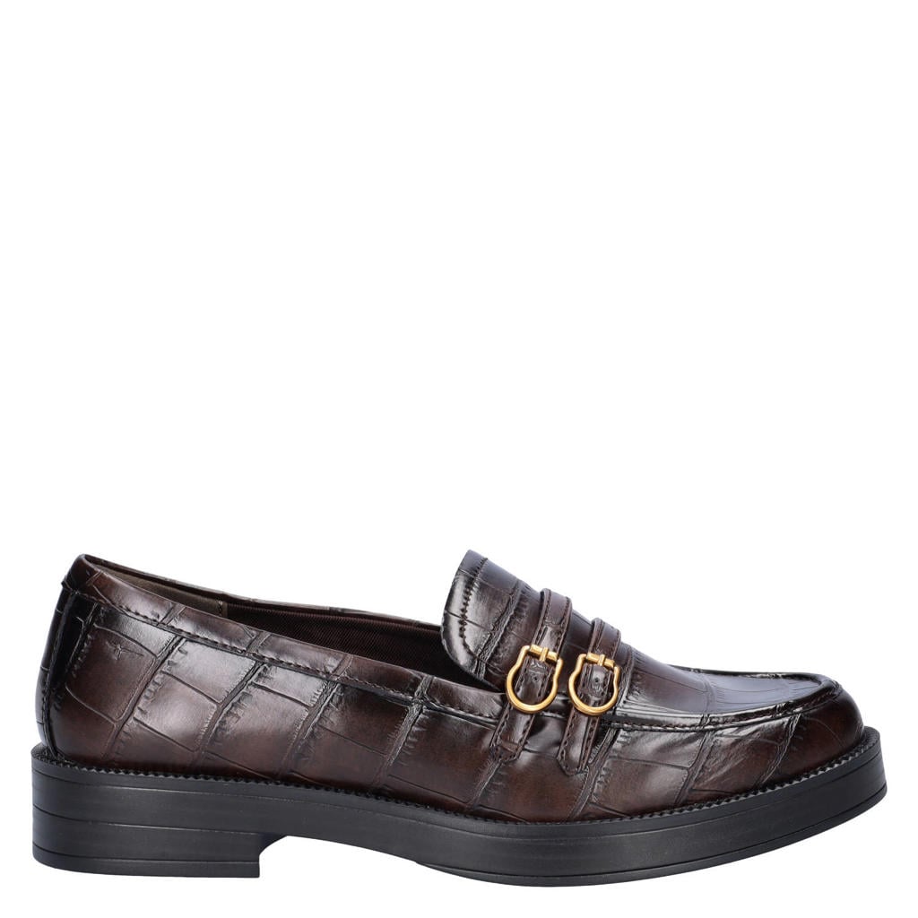 Donkerblauwe dames Tamaris lakleren loafers