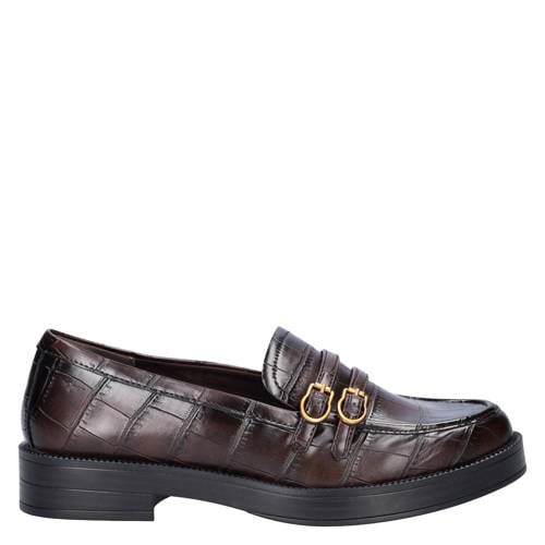 Tamaris lakleren loafers donkerbruin – Bruin