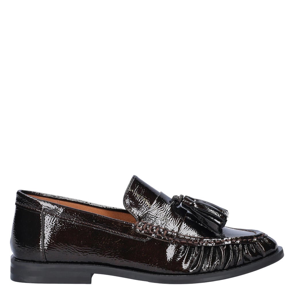 Bruine dames Nelson lakleren loafers -