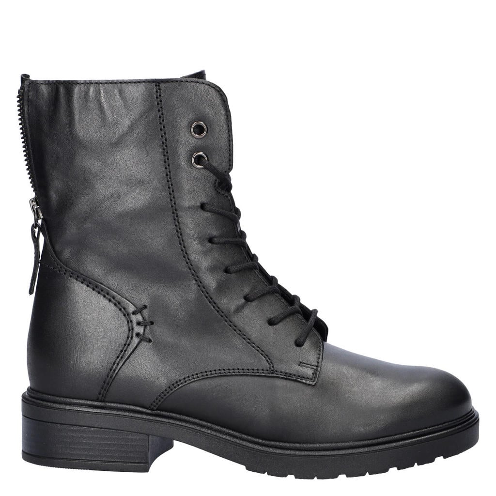 Gabor leren veterboots - zwart