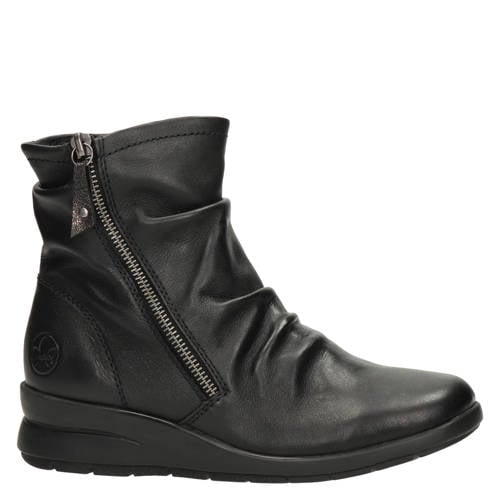 Rieker leren enkelboots zwart