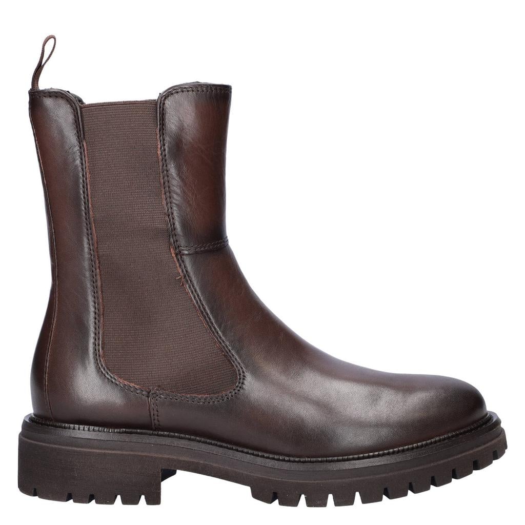 Nelson leren chelsea boots met profielzool - bruin