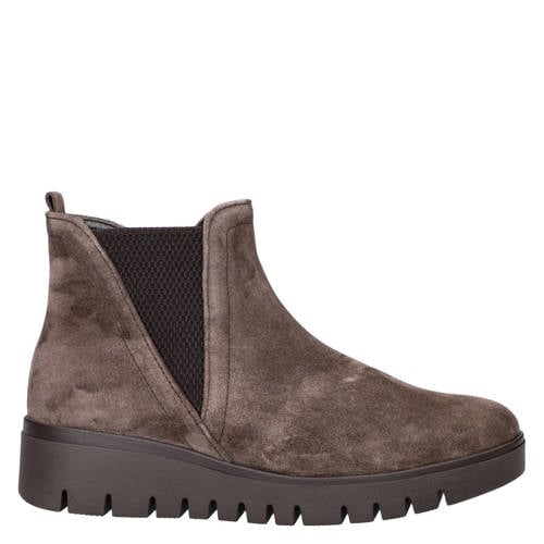 Gabor suède enkelboots met sleehak bruin