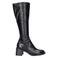 Vagabond leatherlook laarzen met blokhak - zwart