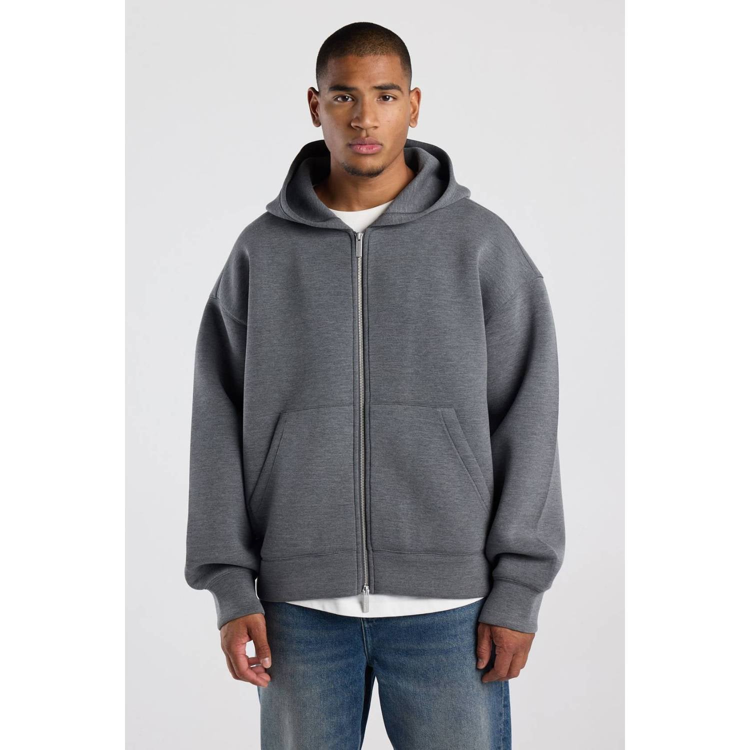 America Today gemêleerd sweatvest mid grey