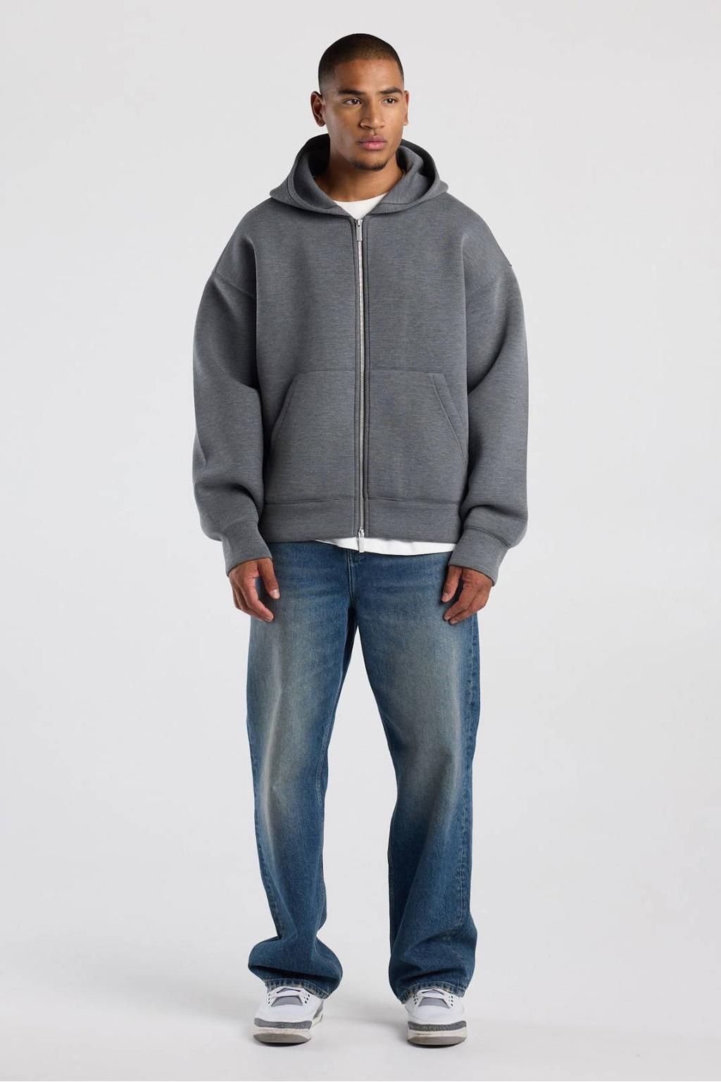 America Today gemêleerd sweatvest - mid grey