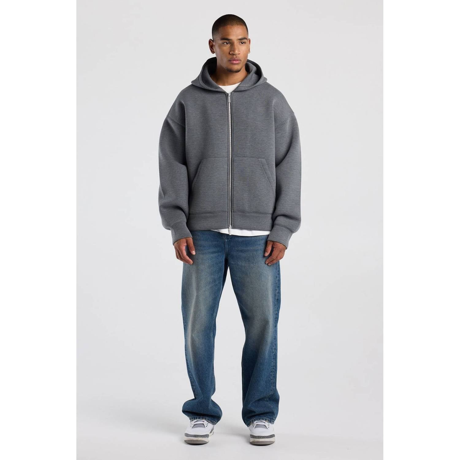 America Today gemêleerd sweatvest mid grey
