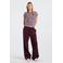 America Today wide leg casual broek met ruches - donkerrood