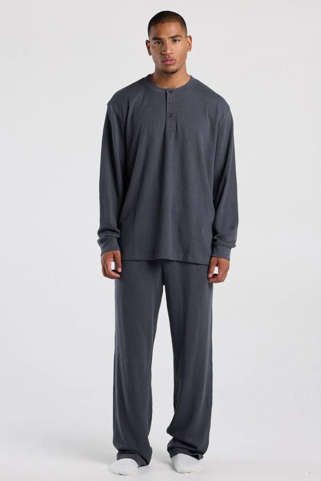 America Today pyjamabroek met wafelstructuur - grijs