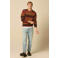Sissy-Boy relaxed fit gebreide gestreepte trui met wol - donkerrood