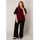 Base Level Curvy top Plus Size - donkerrood
