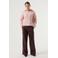 Garcia imitatieleren wide leg broek - donkerrood