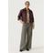 Garcia wide leg geruite broek - zwart/meerkleurig