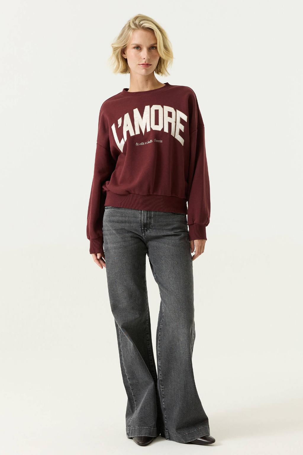 Garcia katoenen trui met print - rood