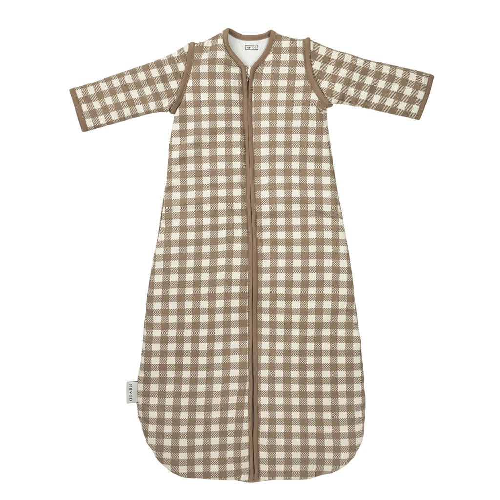 Meyco jersey slaapzak met afritsbare mouw - taupe