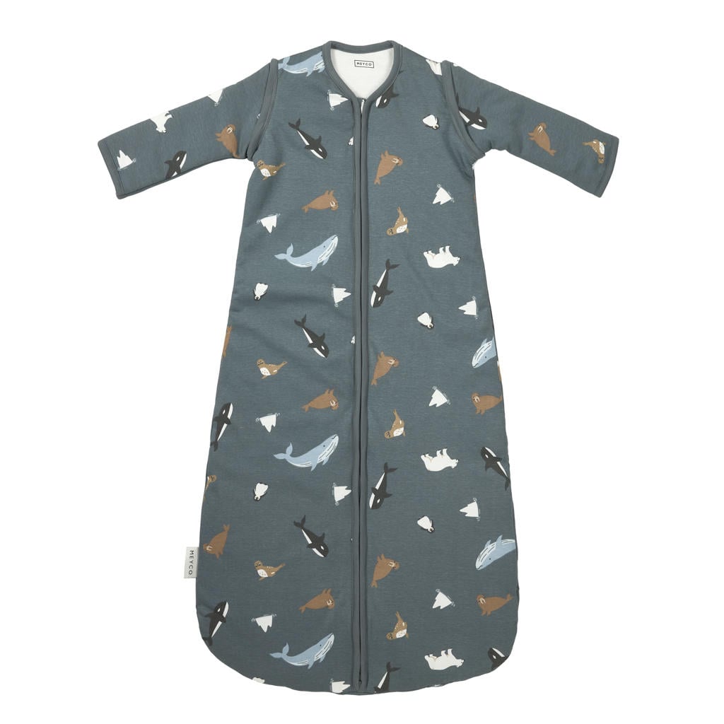 Meyco jersey slaapzak met afritsbare mouw - multi