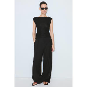 gebreide top met borduursels - zwart