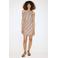Mango geruite korte zomerjurk - beige