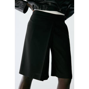 wide leg bermuda short - zwart
