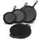 Blackwell Pannenset Gietijzer 4-Delig Koekenpan 16, 20 & 25 cm & Grillplaat ø 30 cm - geschikt voor alle warmtebronnen - zonder anti-aanbaklaag