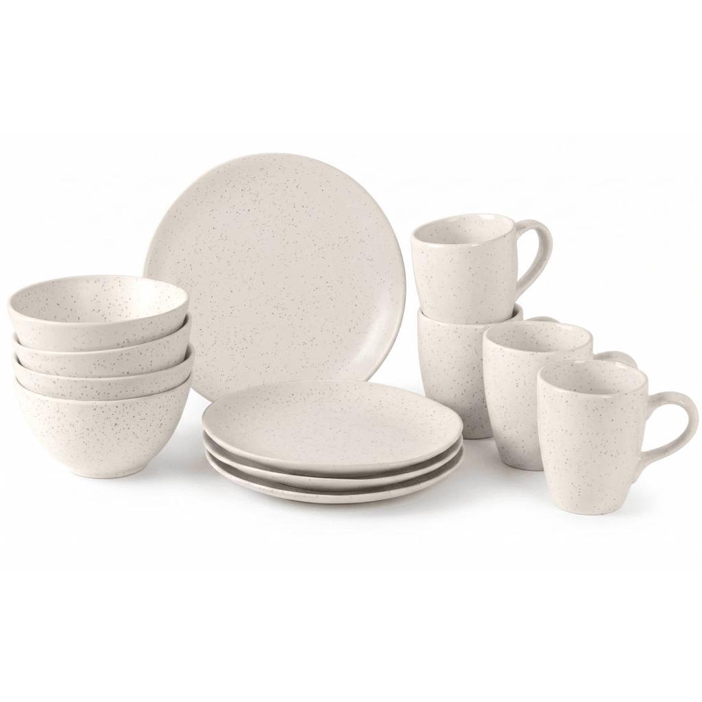 Broste Copenhagen Broste Copenhagen Ontbijtset Nordic Vanilla 12-delig / 4 personen - 4 ontbijtborden, 4 kommen en 4 kopjes