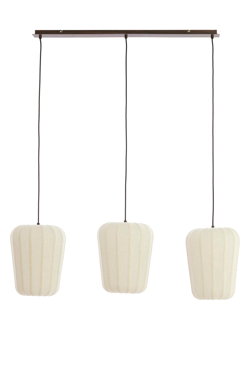 Light & Living Hanglamp 3L 103x30x143 cm BIBURY hout print d bruin+wit
