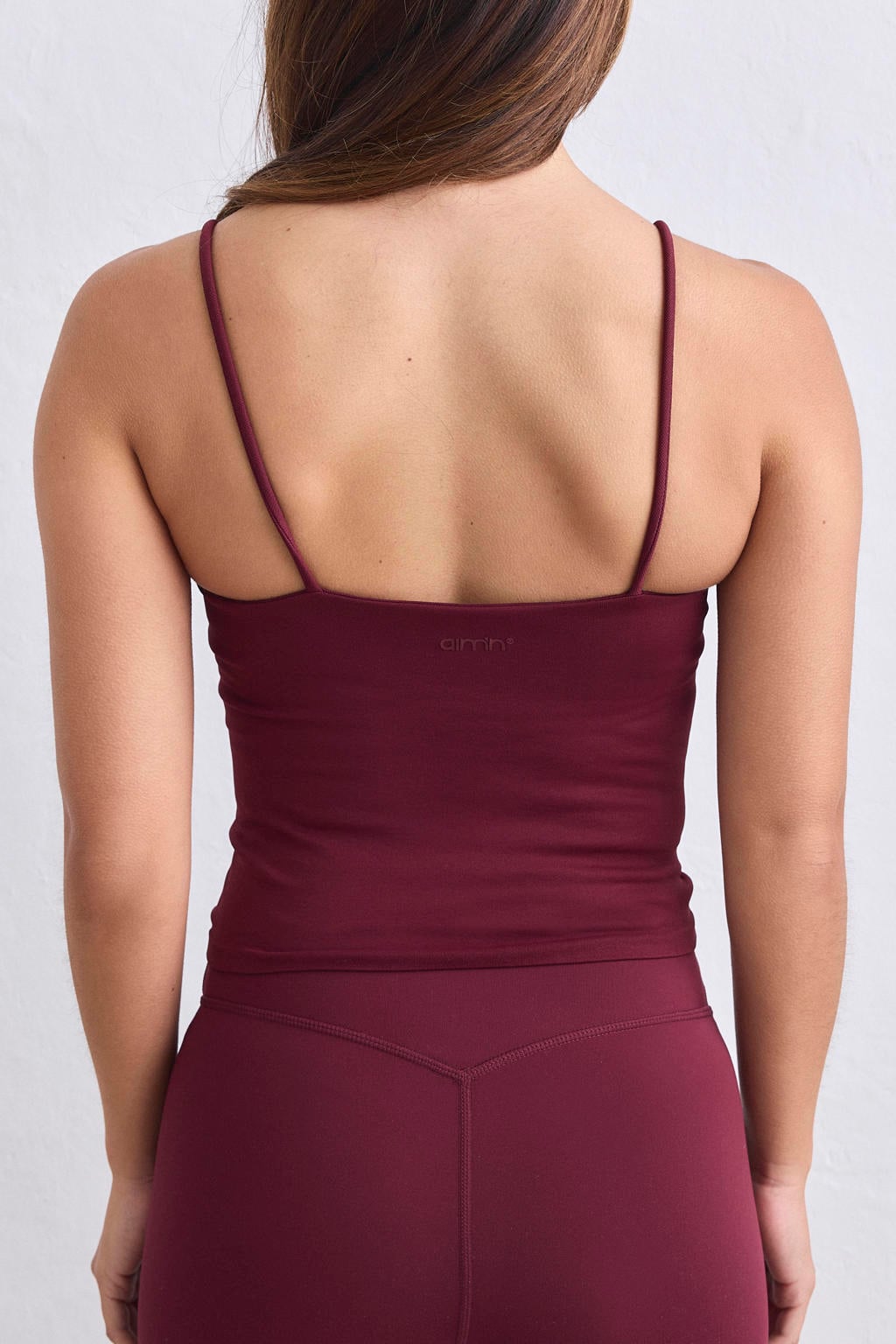 Donkerrode dames Aim'n Shape Seamless sporttop van polyester met ronde hals