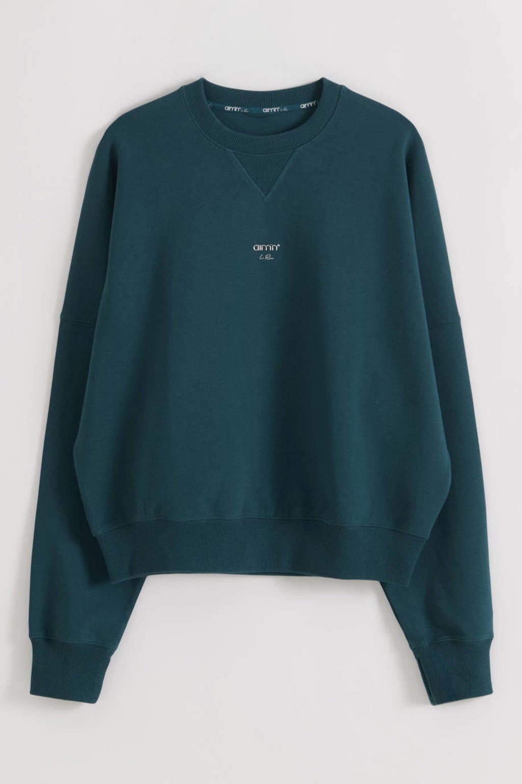 Blauwe dames Aim'n hardloopsweater van katoen met lange mouwen en ronde hals
