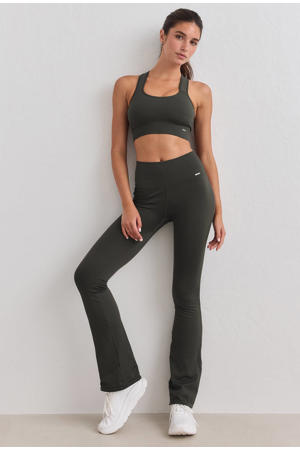 Ribbed Seamless sportlegging - donkergroen
