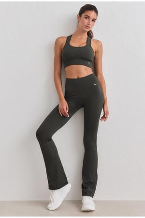 Ribbed Seamless sportlegging - donkergroen