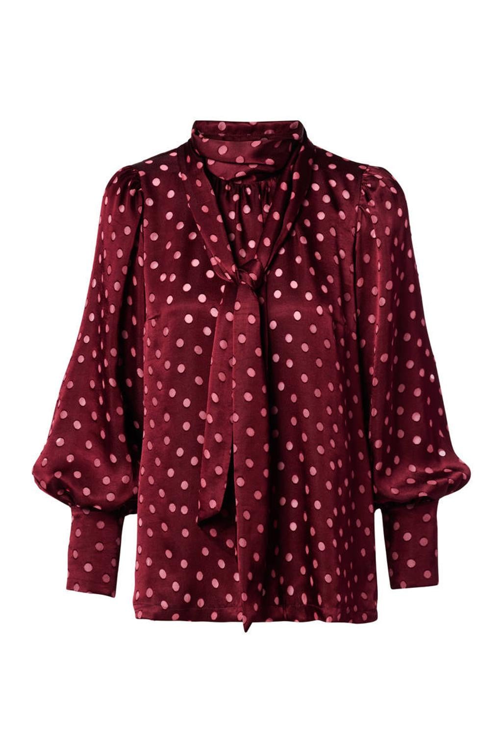 Mart Visser X Caroline Tensen blouse met stippen - aubergine