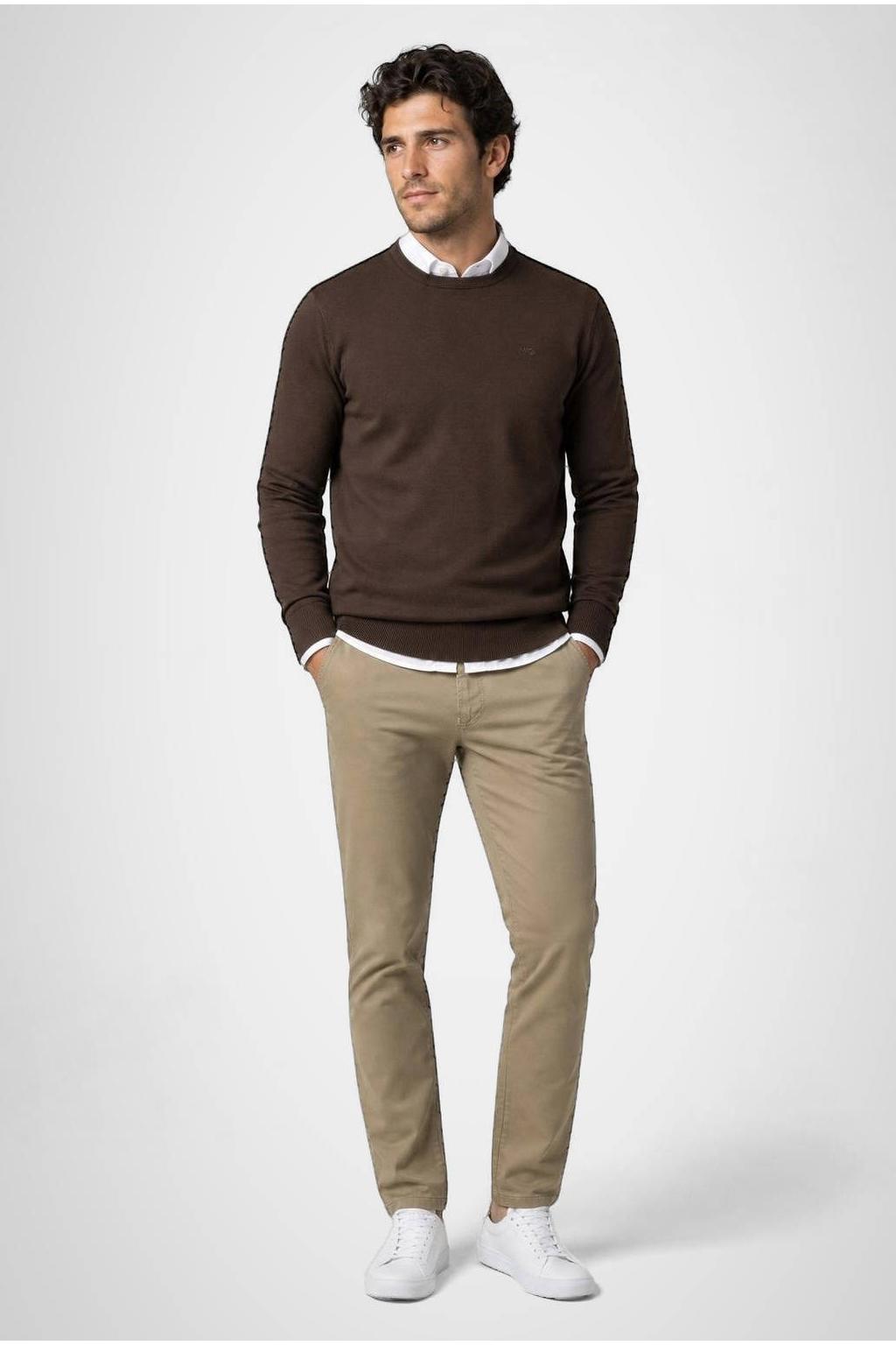 McGregor regular fit trui - chocolate brown