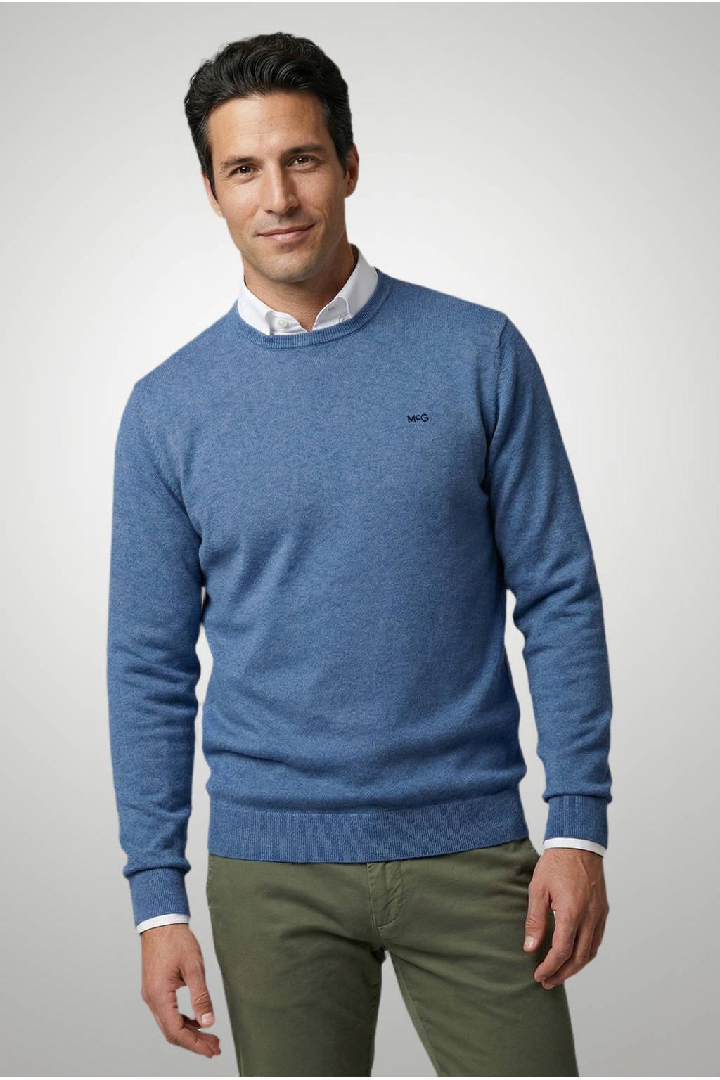 McGregor katoenen regular fit gebreide trui - vintage blue