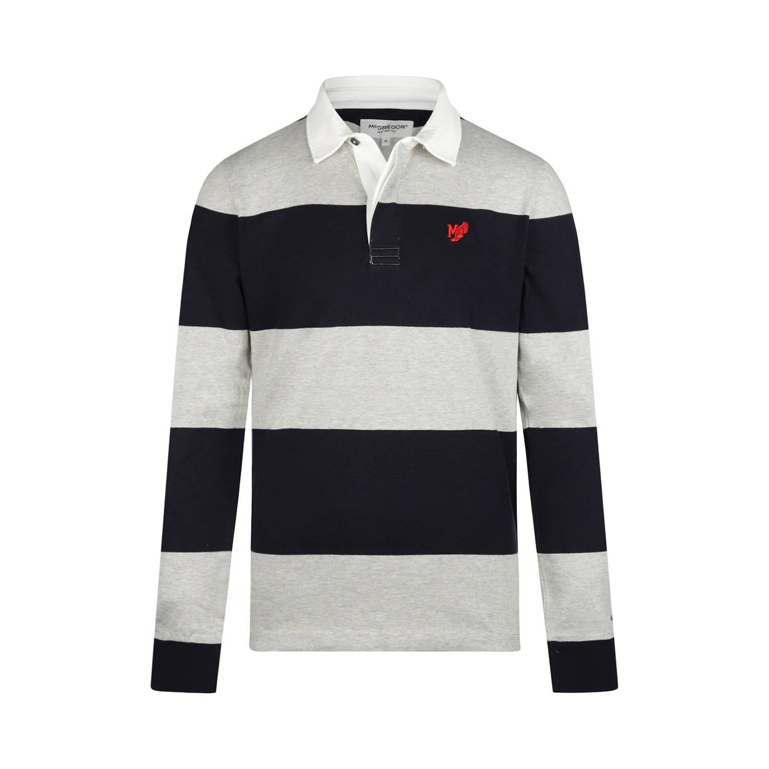 McGregor regular fit gestreepte polo medium grey
