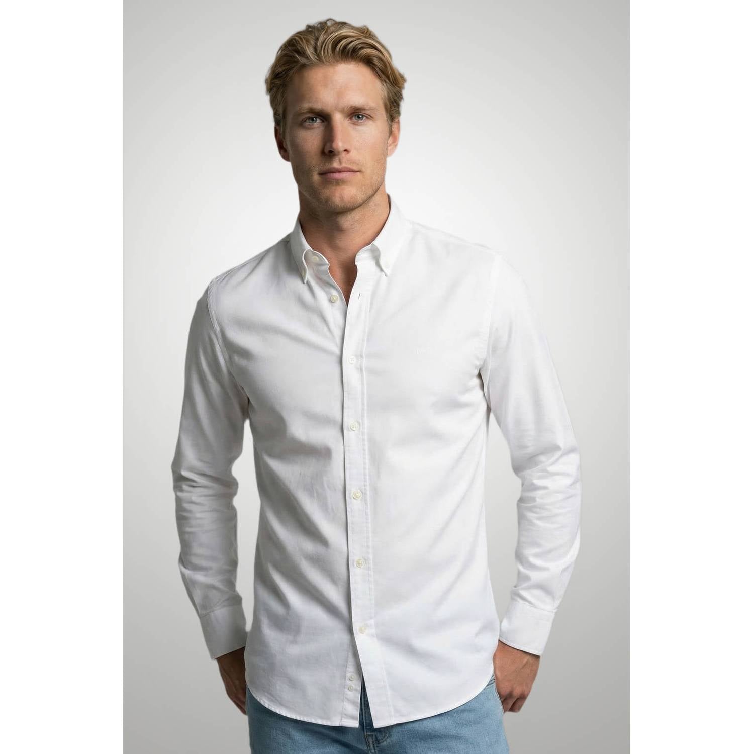McGregor regular fit oxford overhemd wit