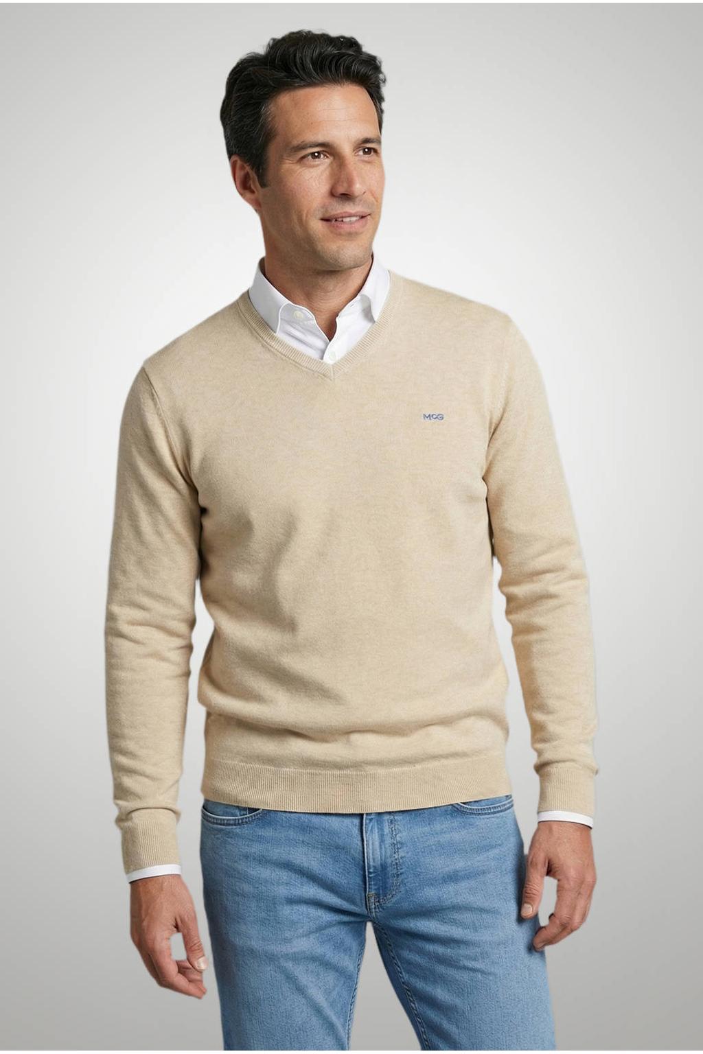 McGregor regular fit gebreide trui met kasjmier - beige