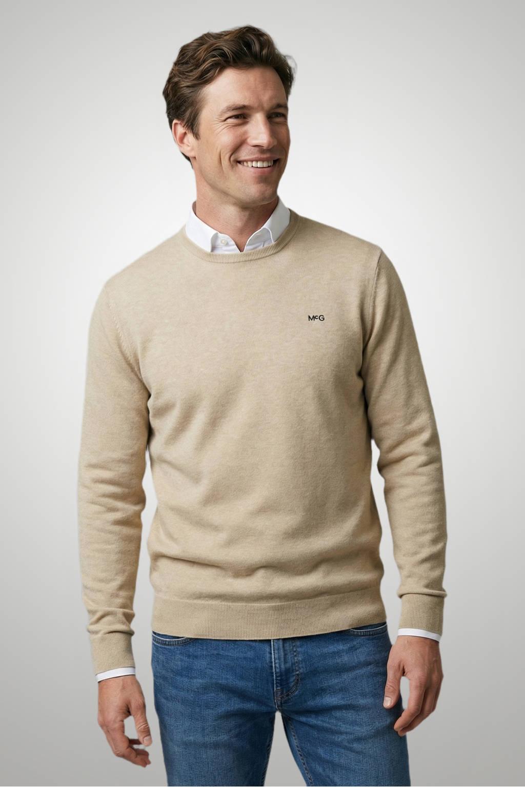 McGregor katoenen regular fit gebreide trui - beige