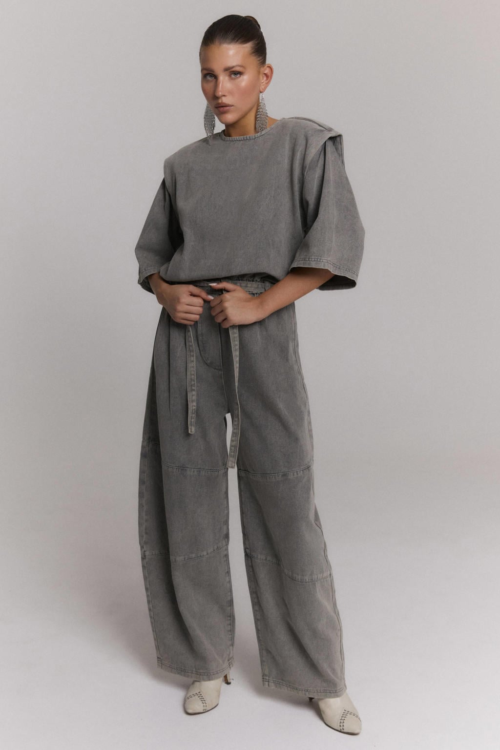 Refined Department rechtvallende jumpsuit - grijs