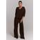 Refined Department wide leg pantalon met plooien - donkerbruin