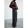 Mango wide leg broek met plooien - grijs